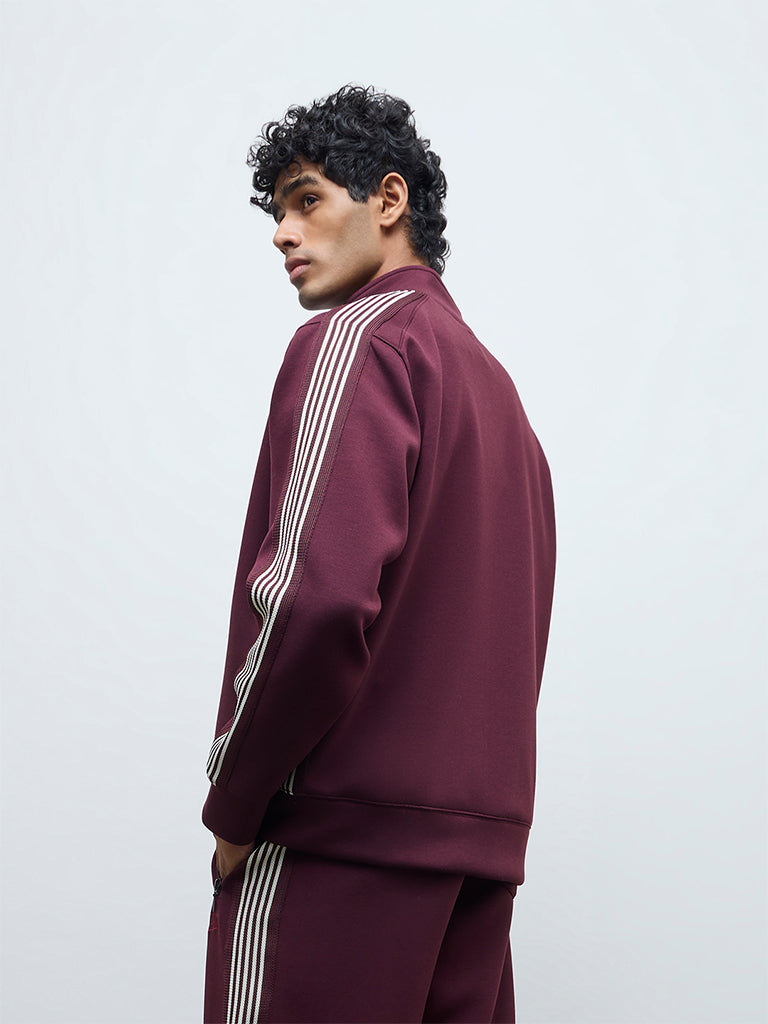 Nuoflexx Wine Striped Relaxed-Fit Jacket