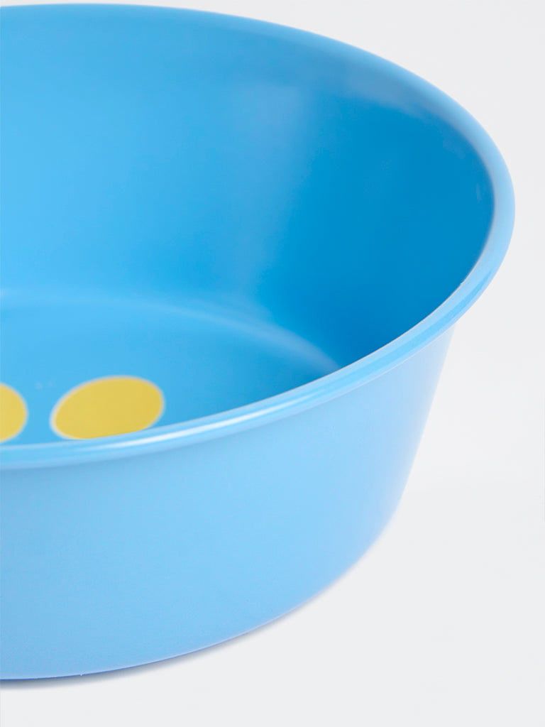Westside Home Blue Paw-Print Pet Food Bowl