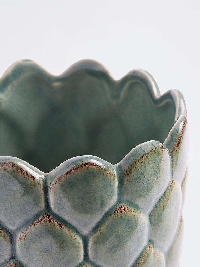 Westside Home Green Artichoke Ceramic Planter