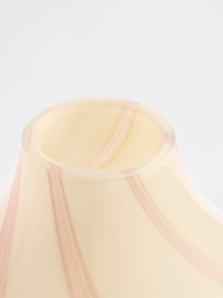 Westside Home Pink Swirl-Design Glass Vase