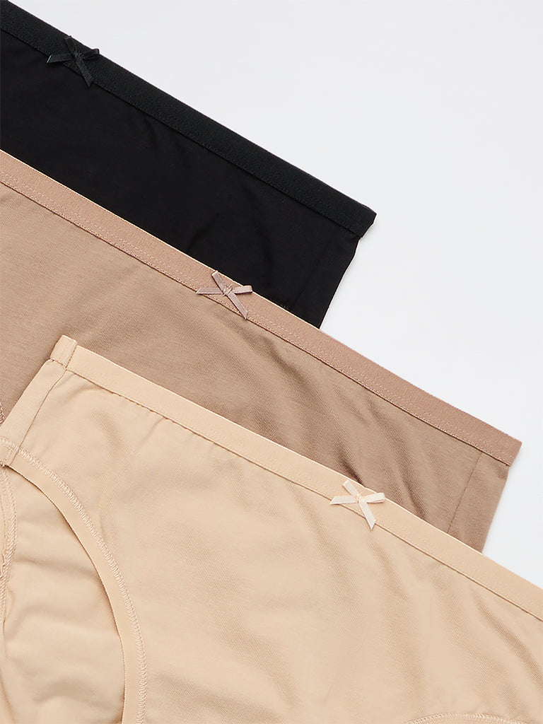 Wunderlove 3-Pack Cotton-Blend Hi-Leg Briefs