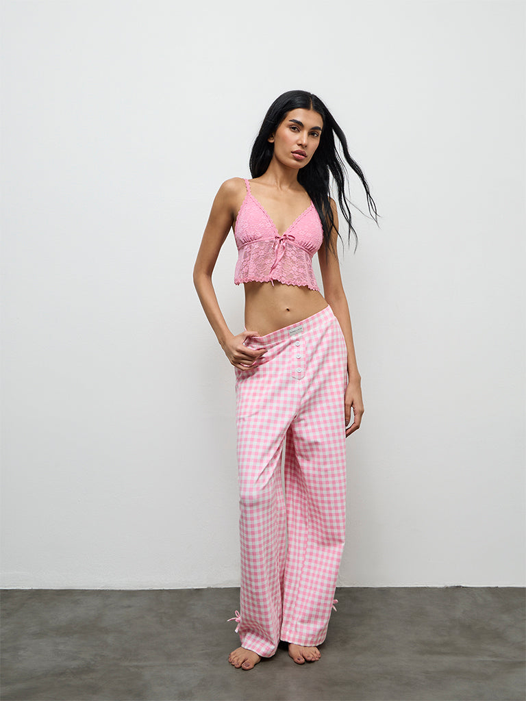 Superstar Pink Lace-Design Bralette