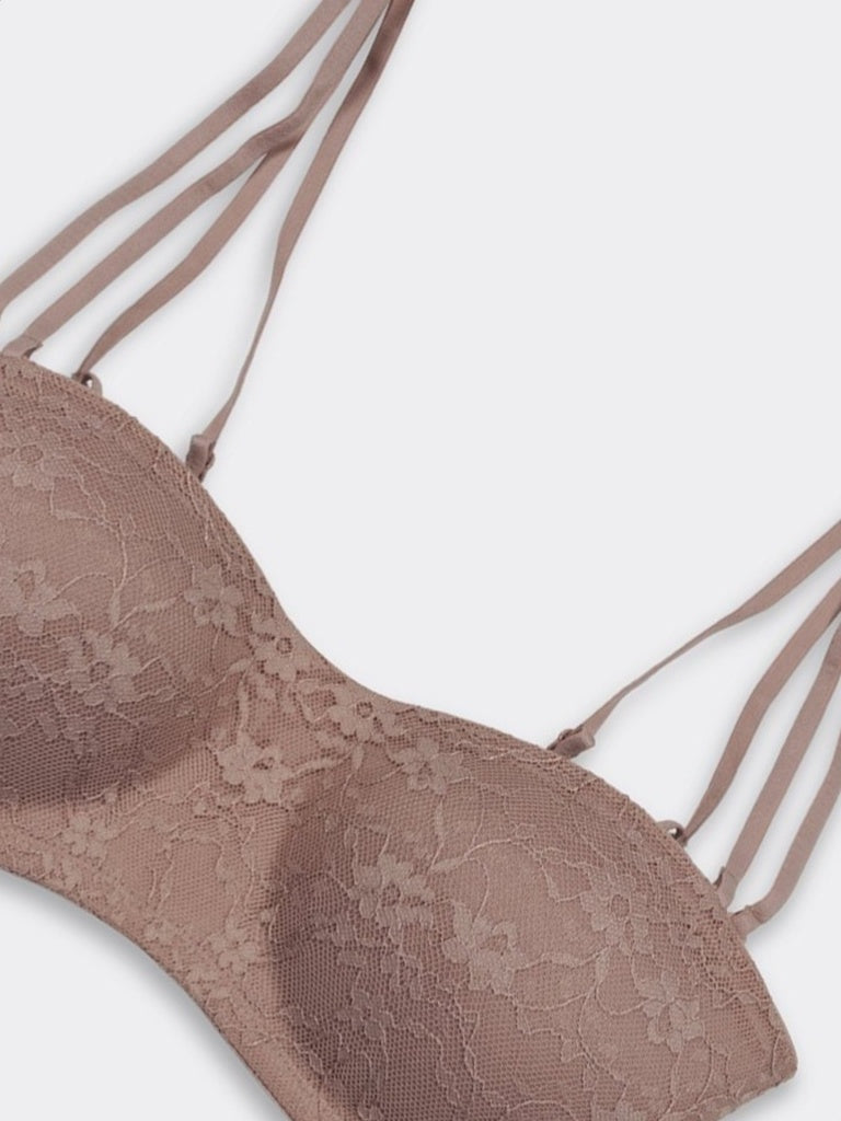 Superstar Dusty Mauve Lace-Detailed Padded Bra