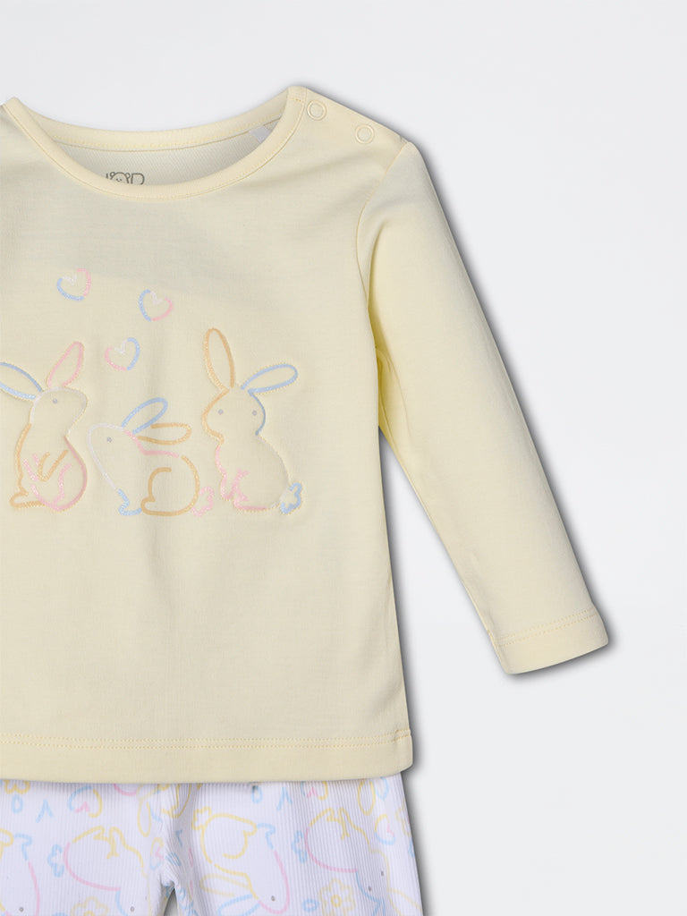 HOP Baby Girls Yellow Animal Printed Co-ord Set - Exclusive