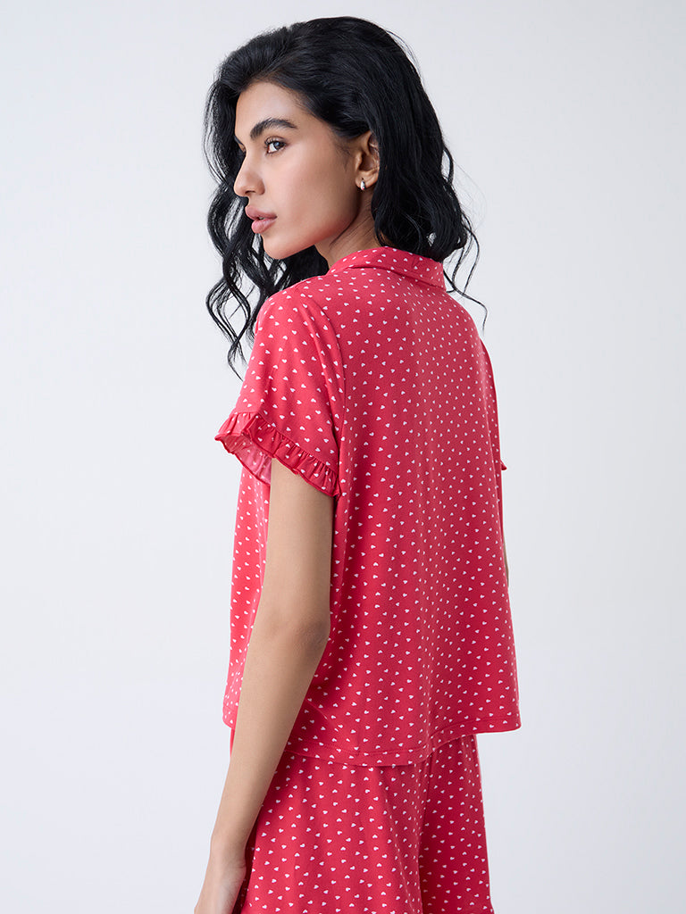Superstar Red Heart Printed Shirt