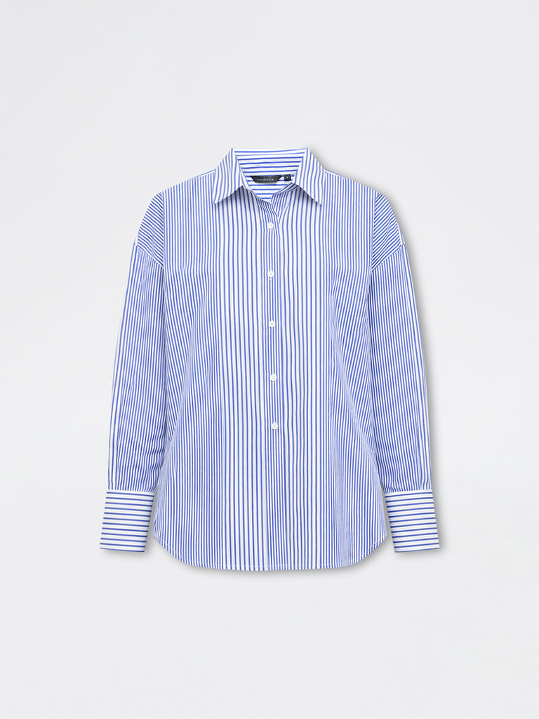Wardrobe Blue Striped Cotton Shirt