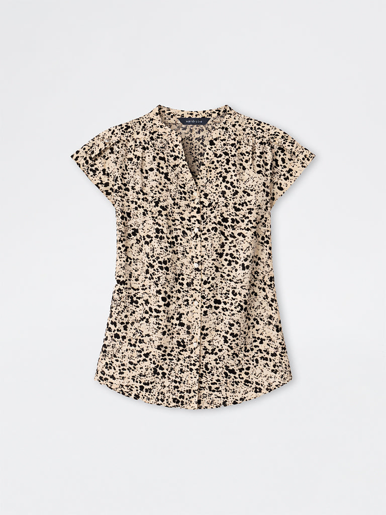 Wardrobe Beige Printed Shirt