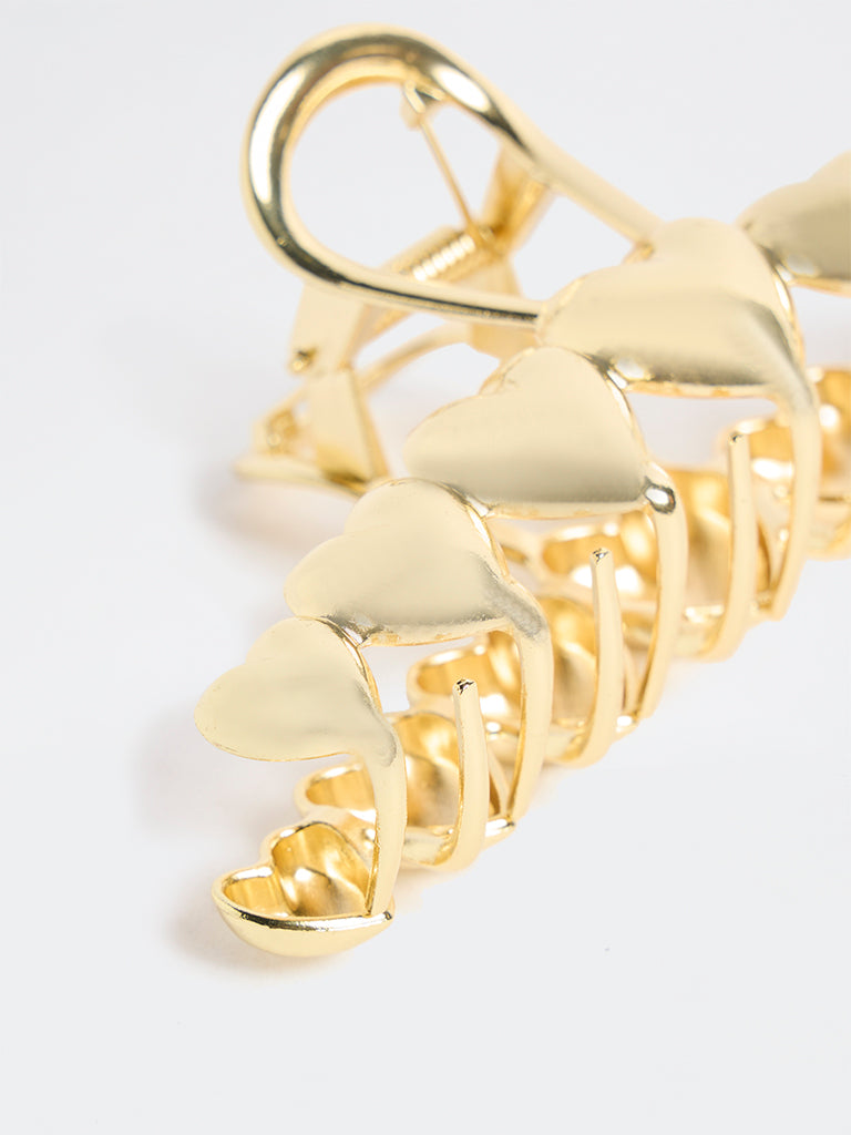 Westside Accessories Gold Statement Heart Hair Clip