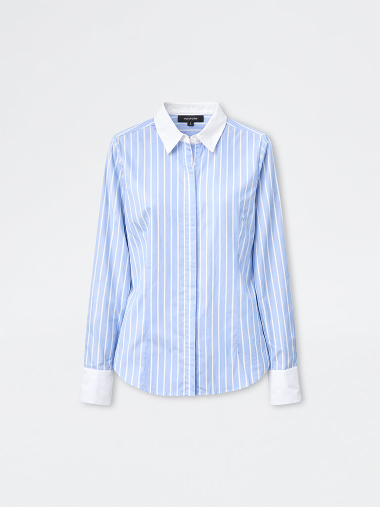 Wardrobe Blue Stripe Shirt