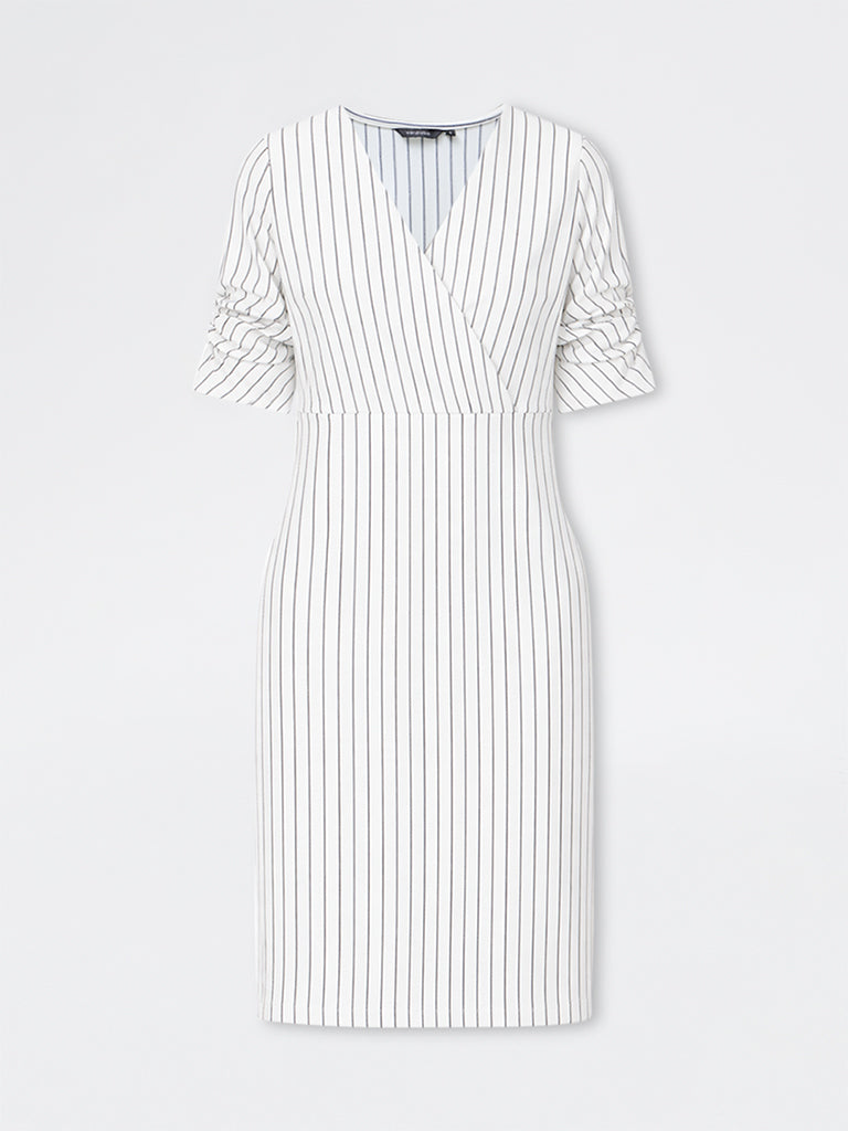 Wardrobe White Striped Bodycon Dress