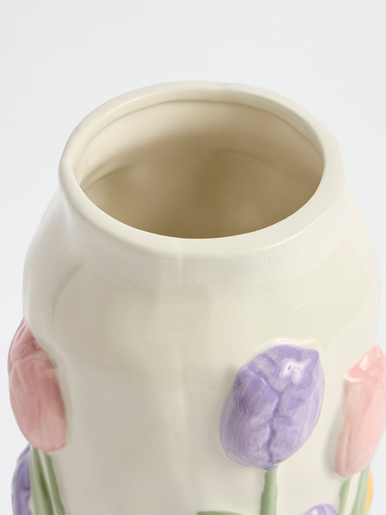 Westside Home White Tulip Vase