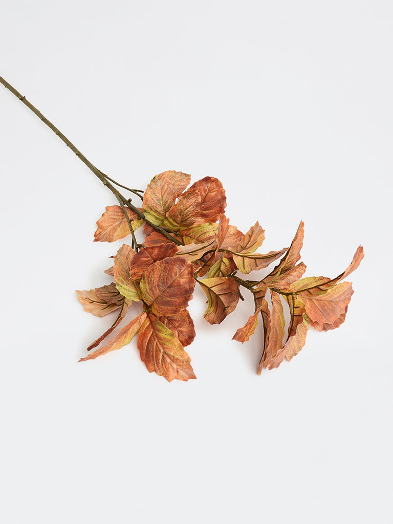 Westside Home Orange Artificial Chestnut Leaf Branch