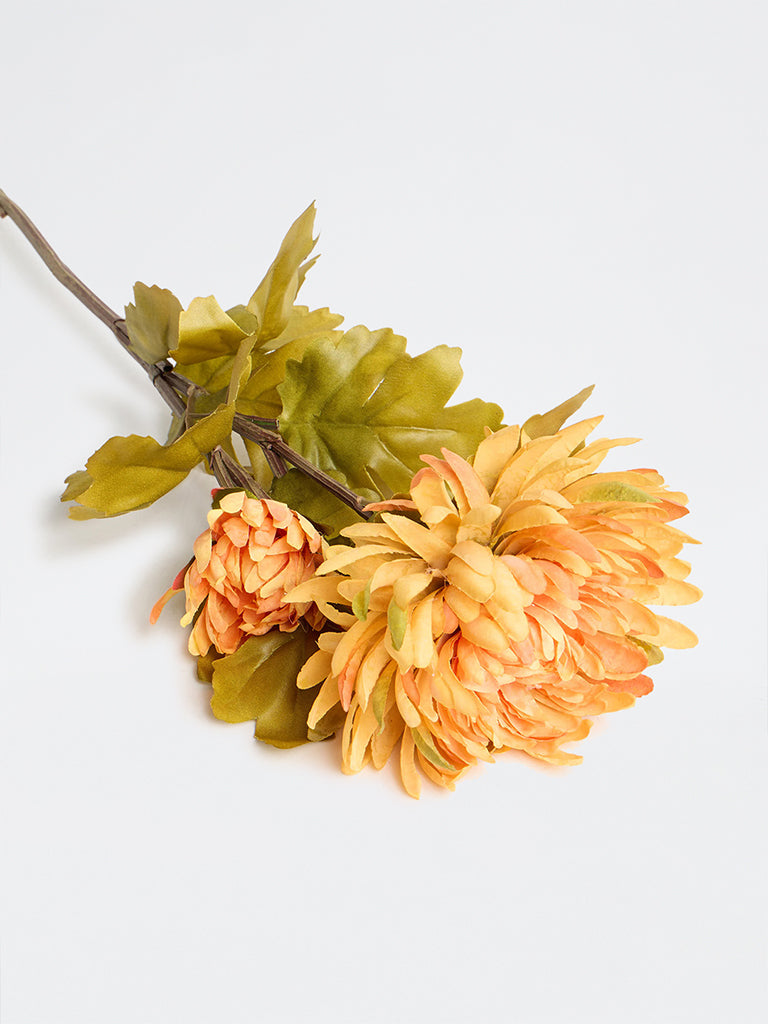 Westside Home Orange Artificial Chrysanthemum Flower Stem