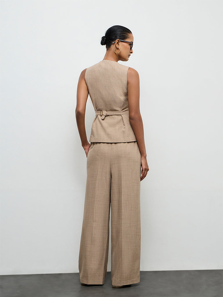 Wardrobe Beige High-Rise Trousers