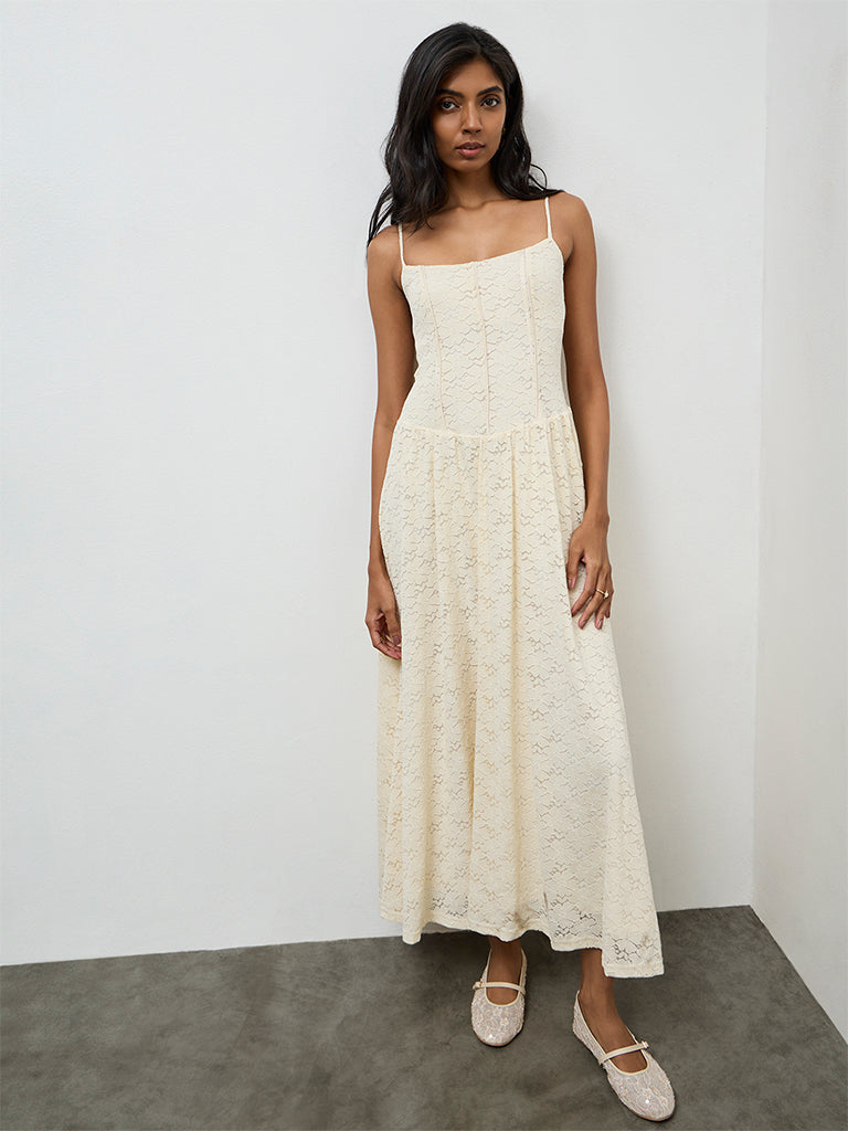 Buy LOV Cream Floral Lace A-Line Dress from Westside Buy LOV Cream Floral Lace A-Line Dress from Westside