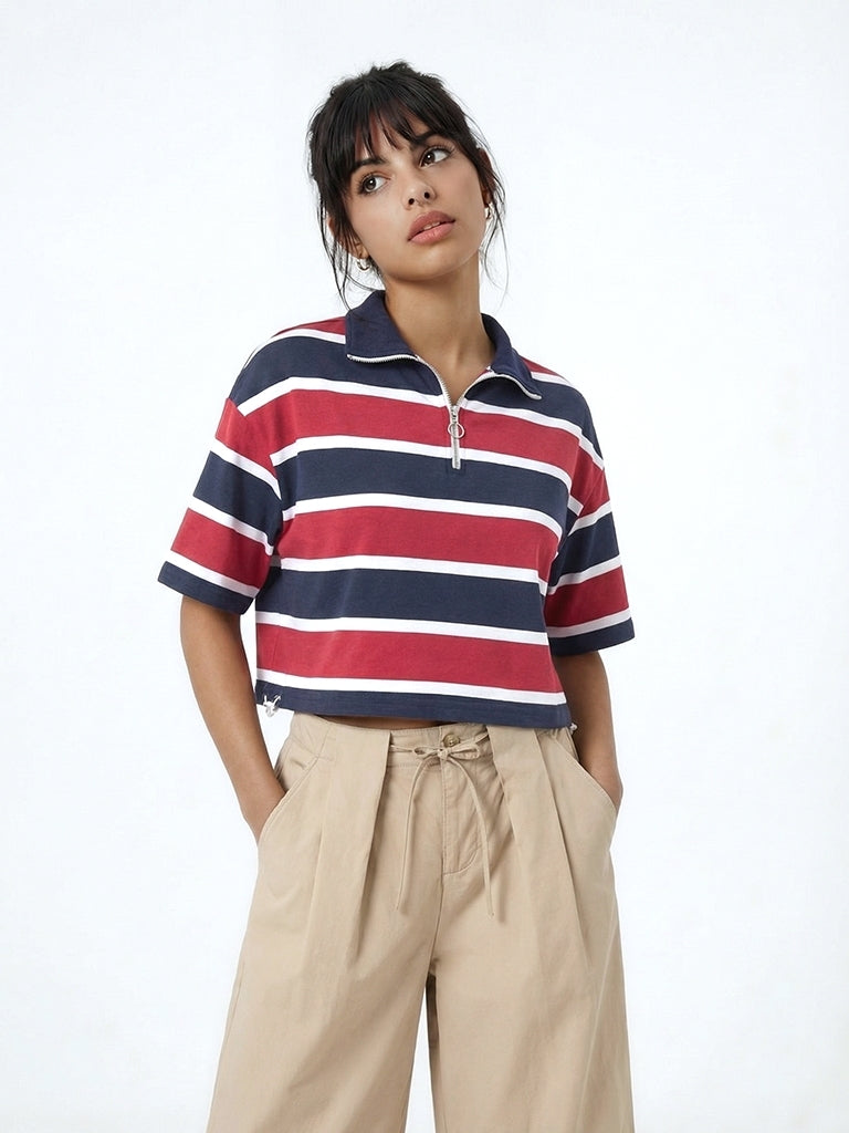 Nuon Beige Cotton Wide Pants
