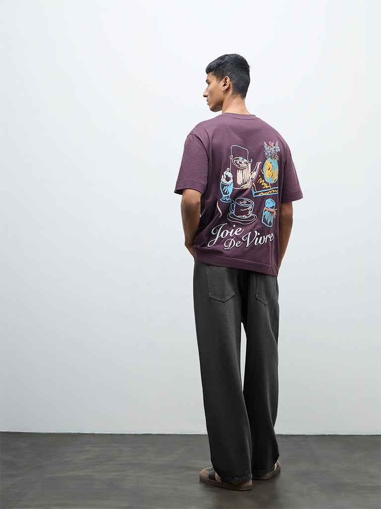 Nuon Charcoal Skater-Fit Mid-Rise Jeans