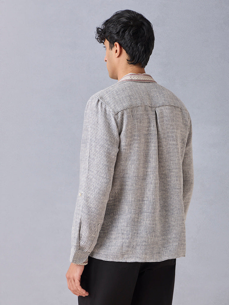 Knit-Textured Grey Shirt