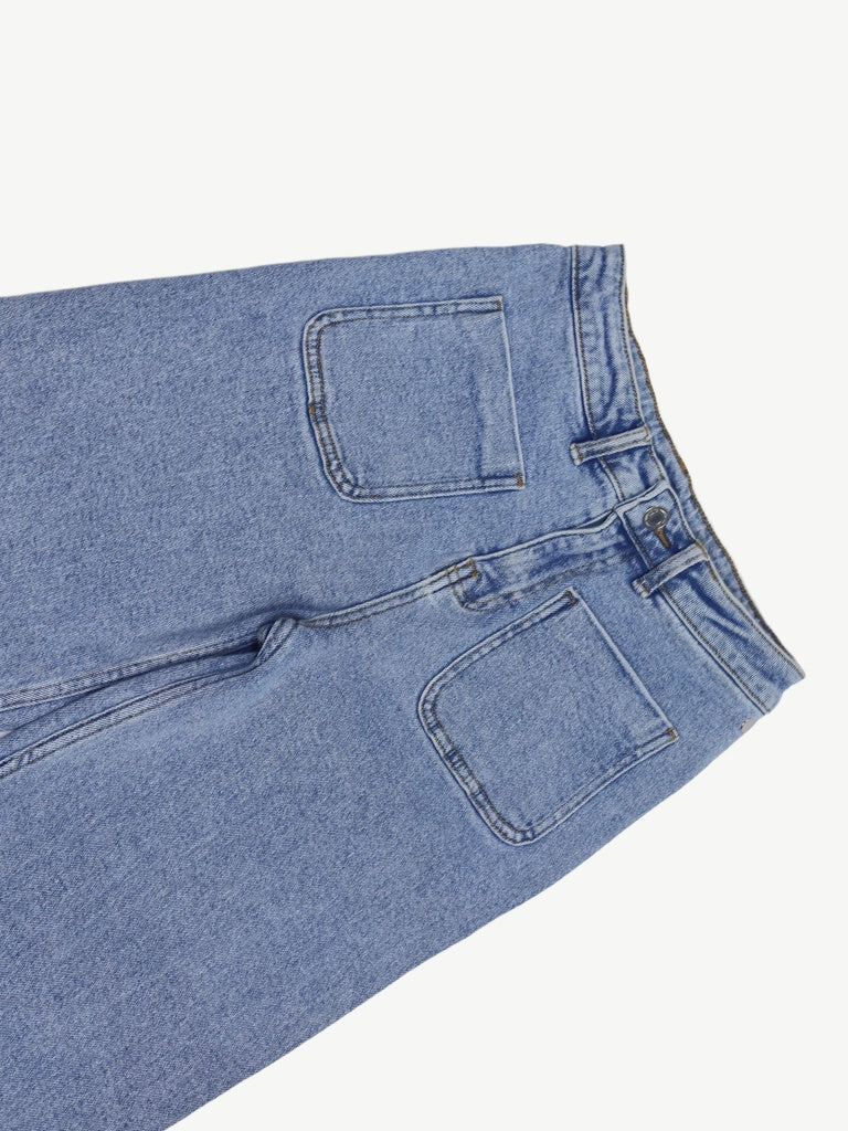 Girls Light Blue Wide Leg Jeans