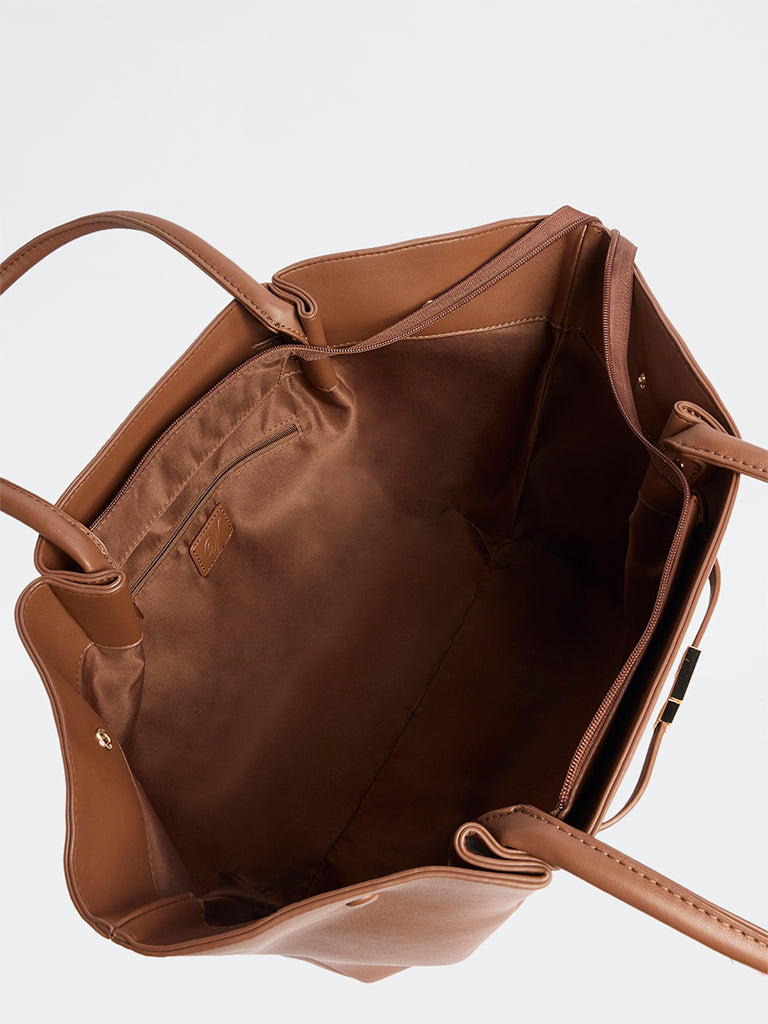 Westside Brown Oversized Tote Bag