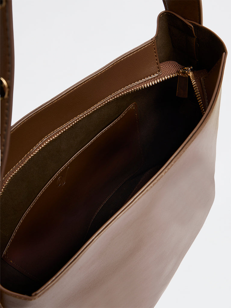 Westside Brown Studded Shoulder Bag
