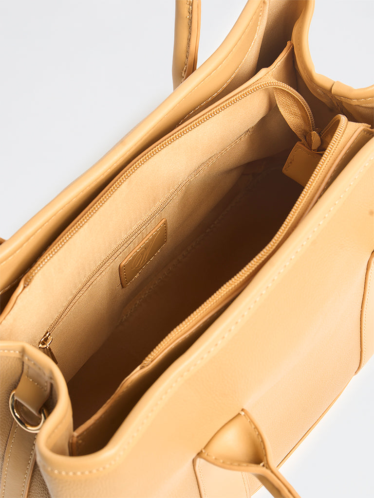 Westside Peach Textured Sling Bag