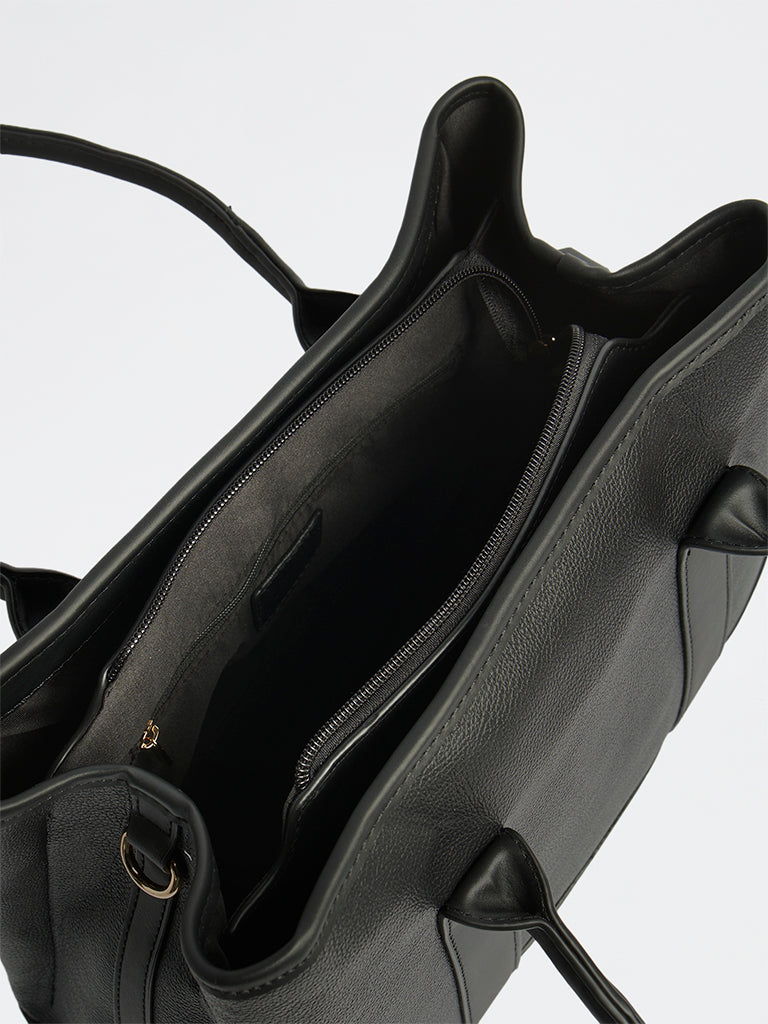 Westside Black Textured Sling Bag