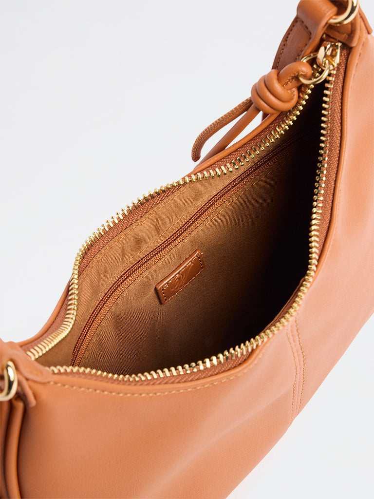 Westside Tan Crescent Sling Bag