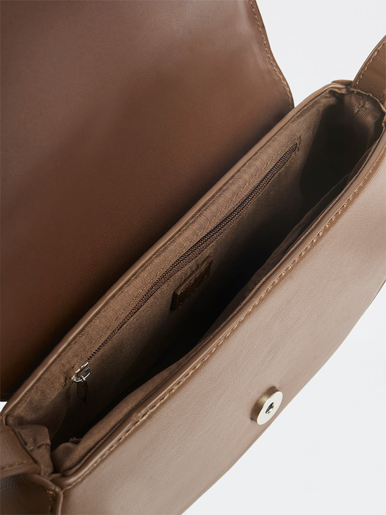 Westside Brown Saddle Sling Bag