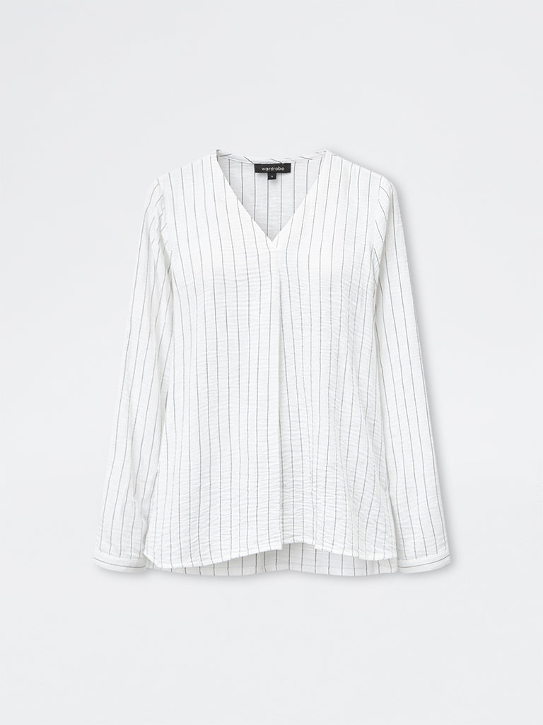 Wardrobe White Striped Blouse