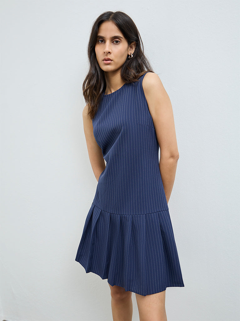 Buy Wardrobe Navy Striped Drop Waist Dress from Westside Buy Wardrobe Navy Striped Drop Waist Dress from Westside