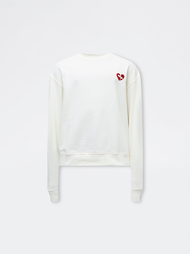 Nuon Off-White Embroidered Relaxed-Fit Cotton Sweatshirt