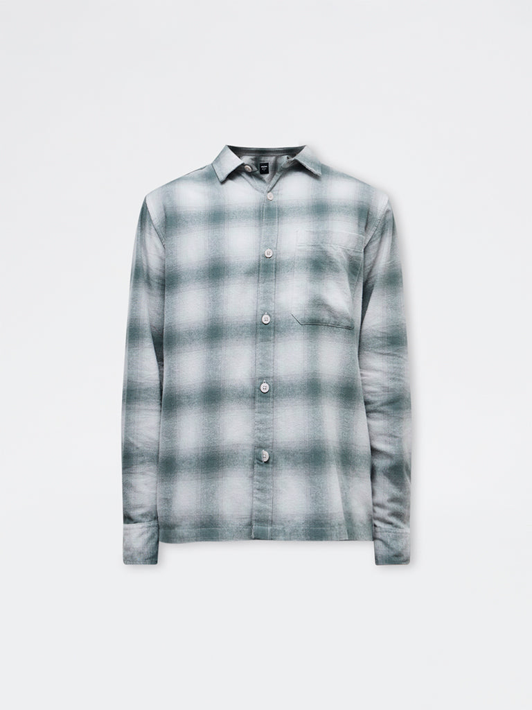 Nuon Teal Checkered Relaxed-Fit Cotton Shirt
