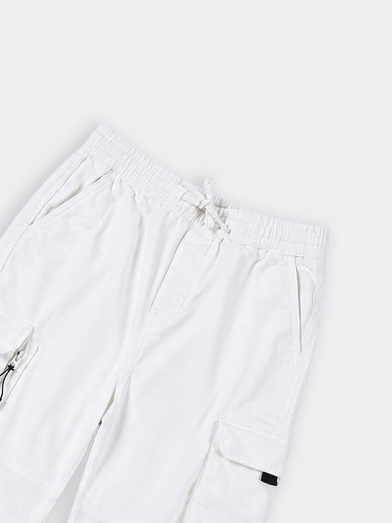 Boys Off-White Multi Pocket Cotton-Blend Cargo Pants