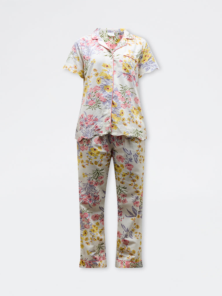 Wunderlove Multicolour Floral Shirt and Pyjamas Set
