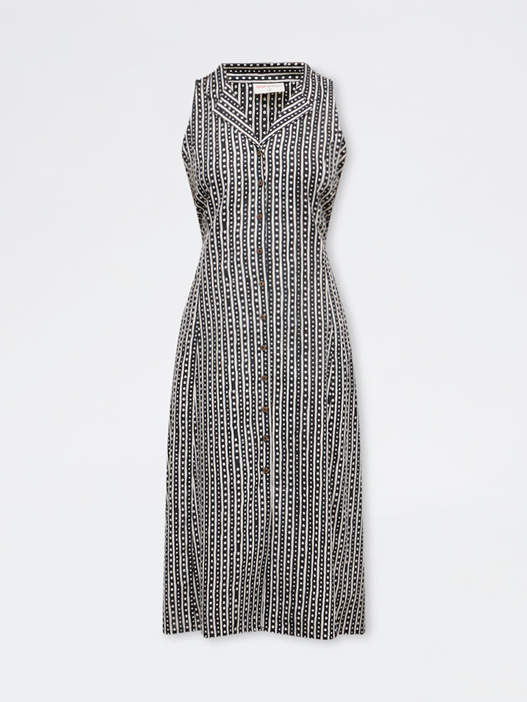 Bombay Paisley Off-White Printed Cotton-Blend Shirt Dress
