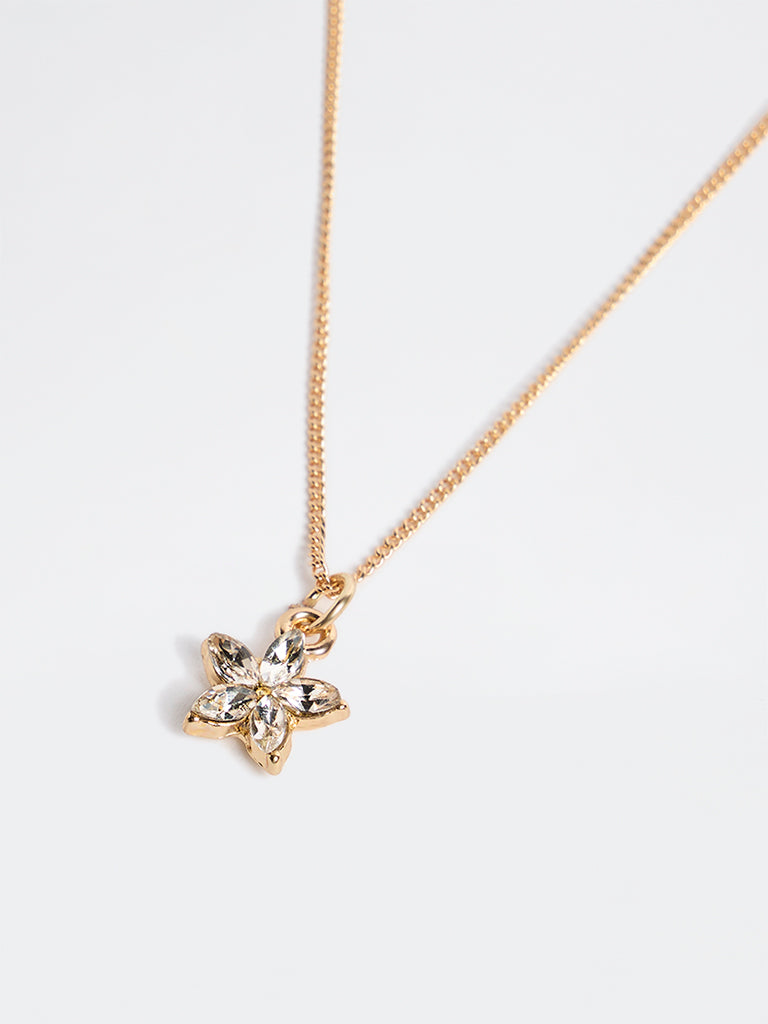 Westside Accessories Gold Flower Charm Necklace