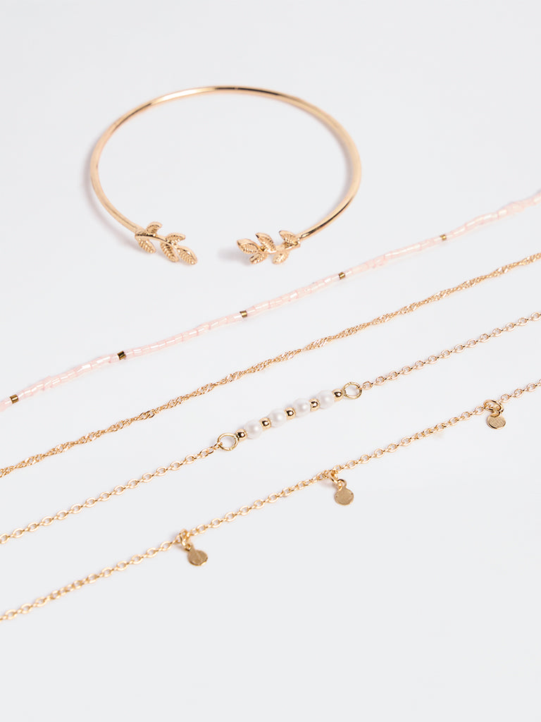 Westside Accessories Gold Pearlescent Bracelets - Pack of 5