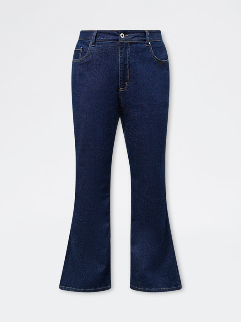 Gia Dark Blue High-Rise Flared Jeans
