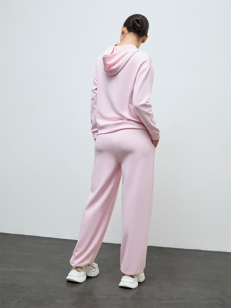 Nuoflexx Pink Solid High-Rise Track Pants