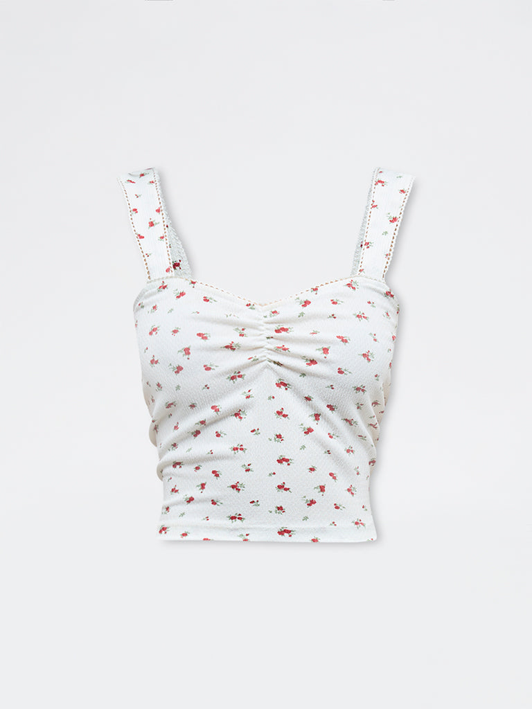 Nuon White Floral Printed Top