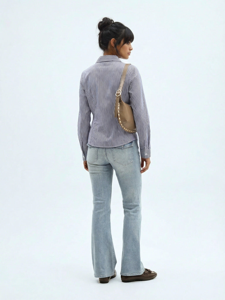 Nuon Navy Zip-Front Shirt