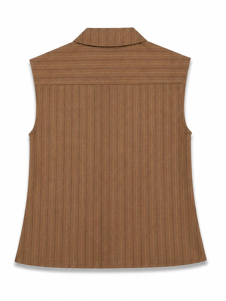 Wardrobe Brown Pinstriped Regular-Fit Jacket