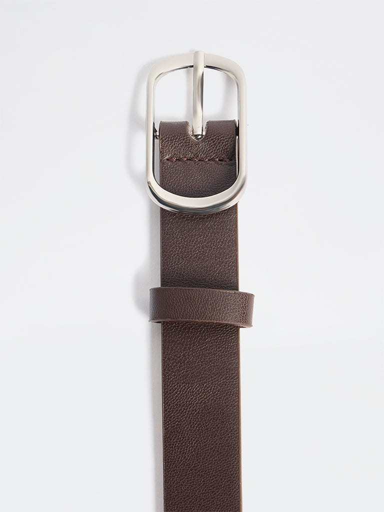 Westside Accessories Dark Brown Buckled Belt