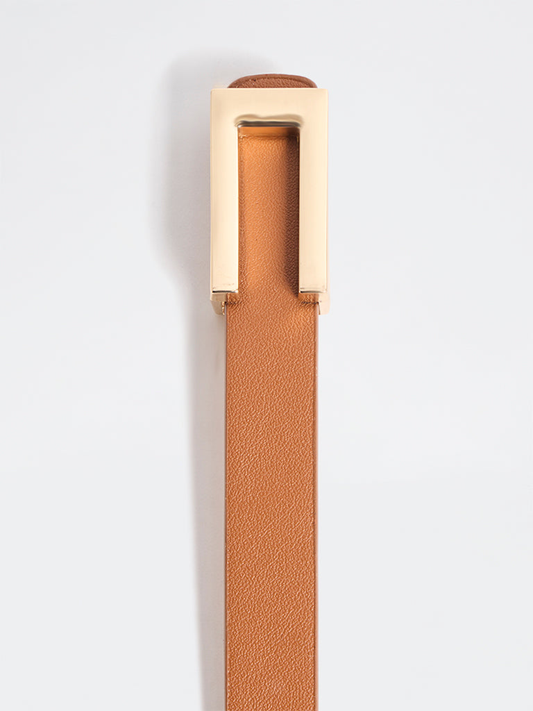 Westside Accessories Tan Buckled Belt