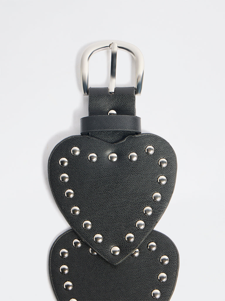 Westside Accessories Black Heart Studded Belt