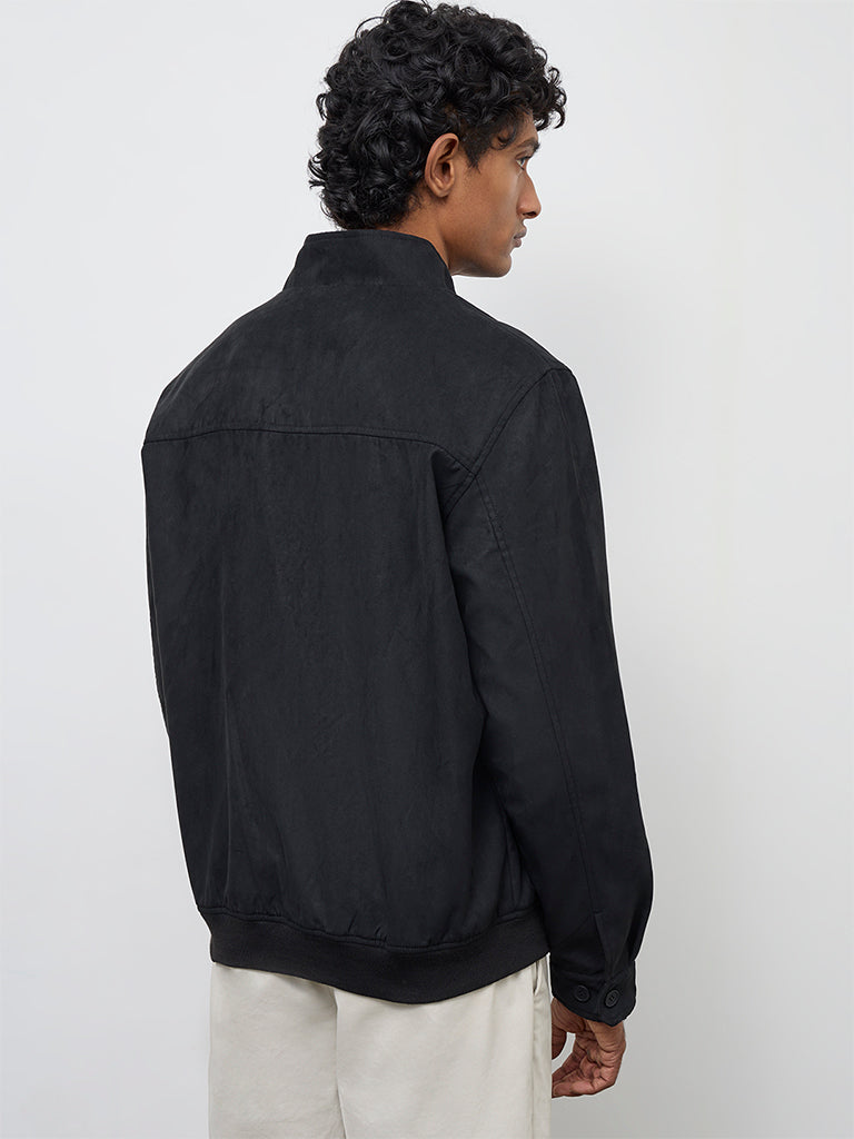 Ascot Black Suede Relaxed-Fit Jacket