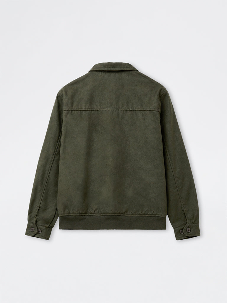 Ascot Olive Relaxed-Fit Suede Jacket