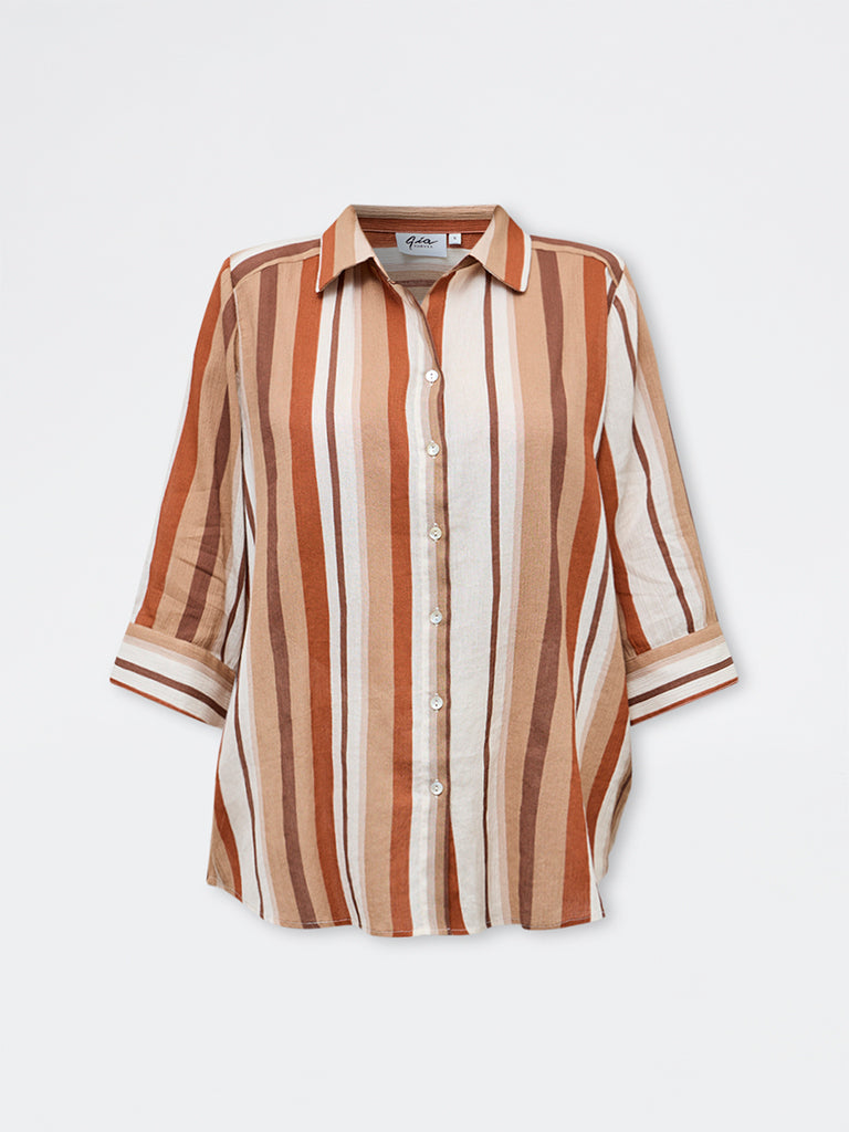 Gia Multicolour Striped Cotton Shirt