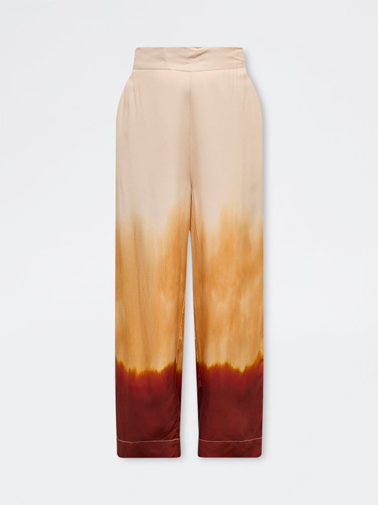 Gia Cream Tie-Dye High-Rise Pants